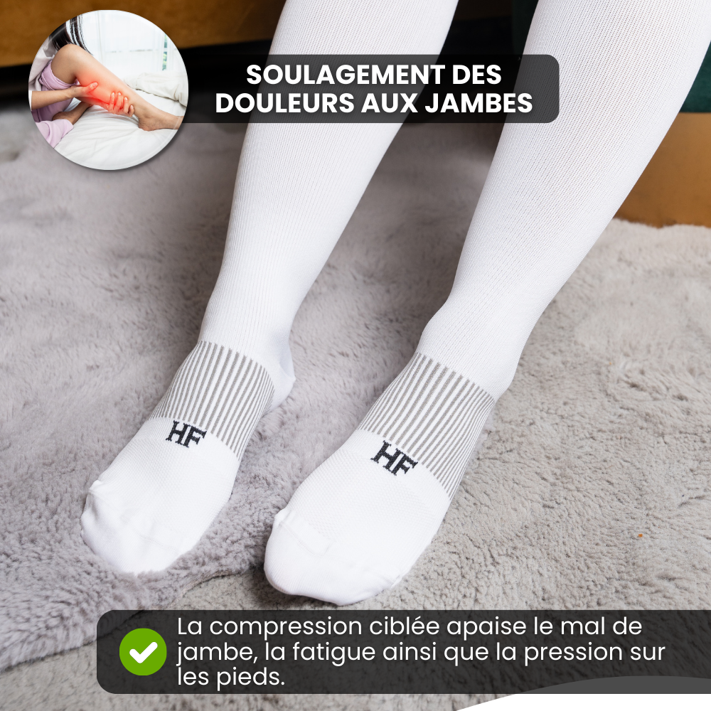 Chaussettes de Compression HF - Stimulation de la Circulation Sanguine
