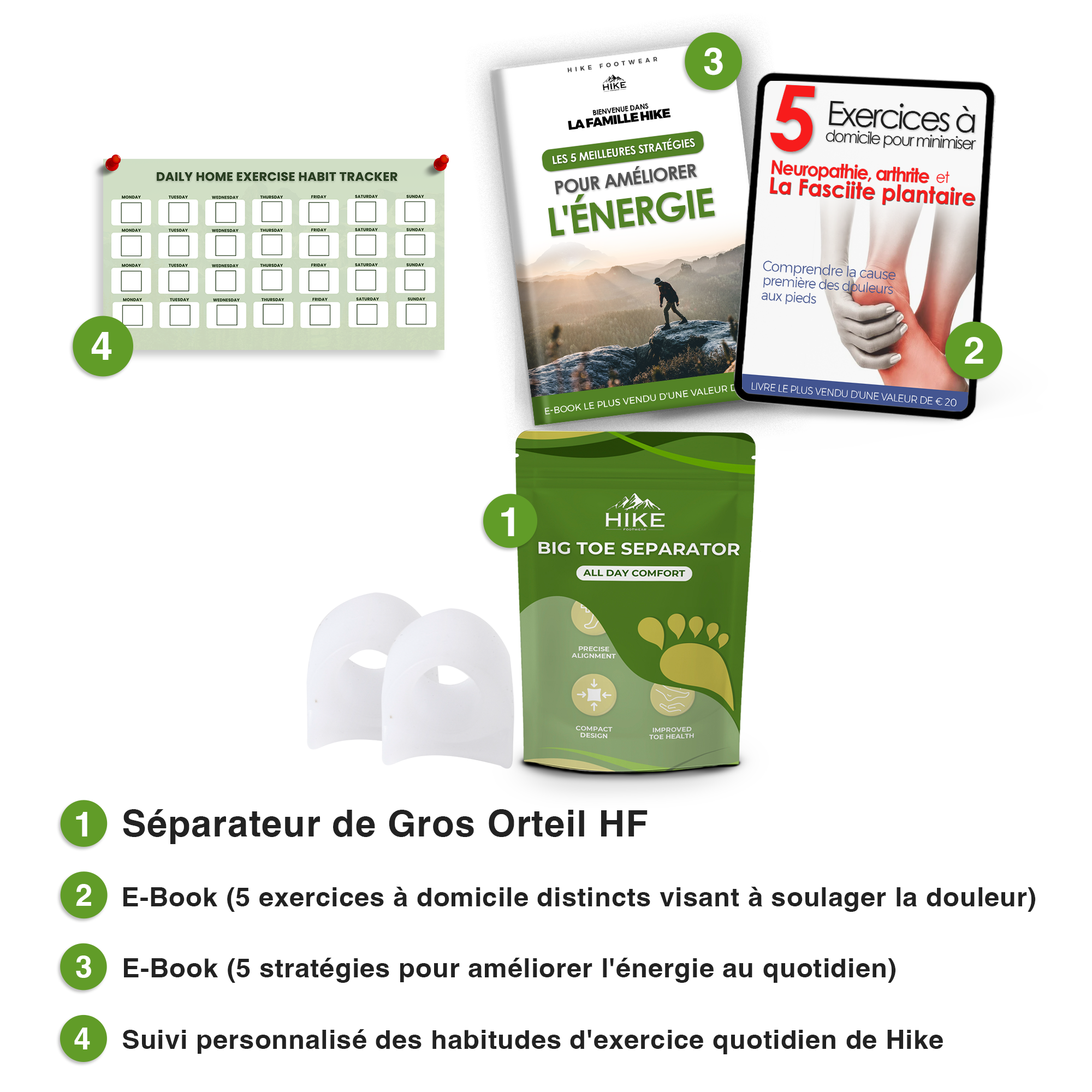 Séparateur de Gros Orteil HF - Soulagement de la Pression & Alignement des Orteils