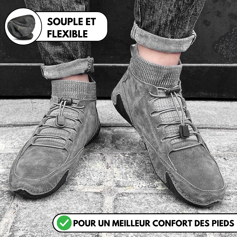 Ezra Expert - Chaussures d'hiver confortables en cuir pour l'extérieur