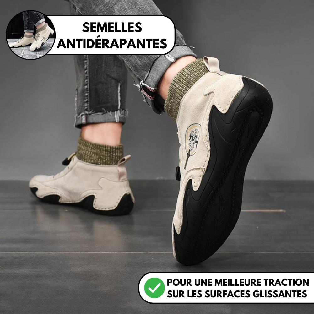 Ezra Expert - Chaussures d'hiver confortables en cuir pour l'extérieur