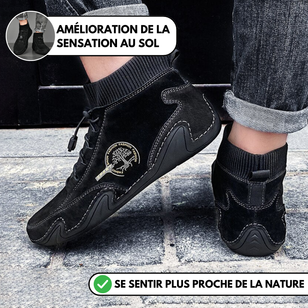 Ezra Expert - Chaussures d'hiver confortables en cuir pour l'extérieur