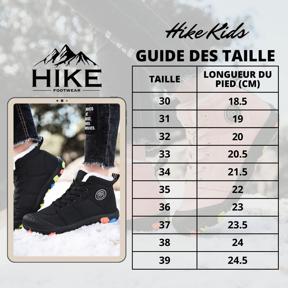 Hike Kids - Chaussures Hivernales Pieds Nus Imperméables pour Enfants