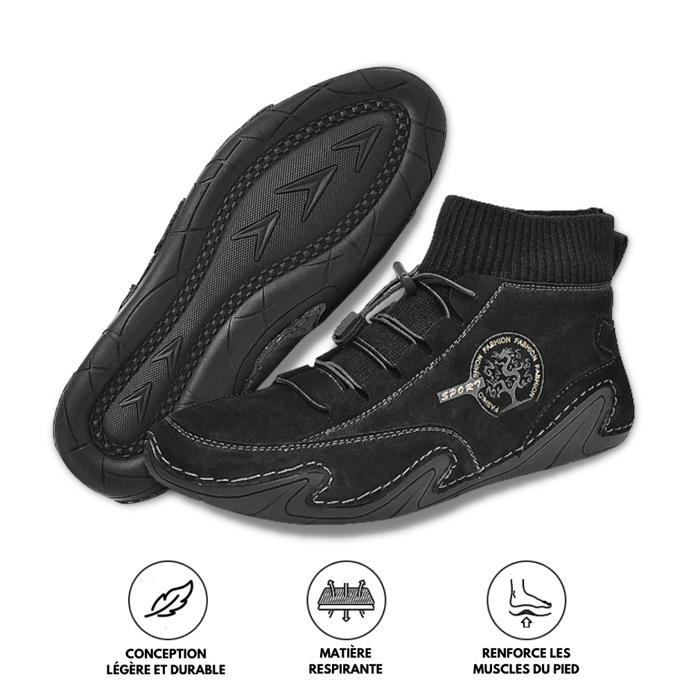 Ezra Expert - Chaussures d'hiver confortables en cuir pour l'extérieur