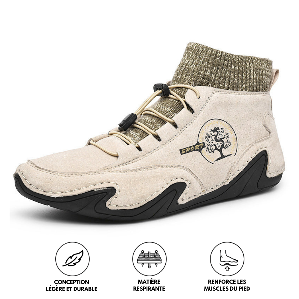 Ezra Expert - Chaussures d'hiver confortables en cuir pour l'extérieur
