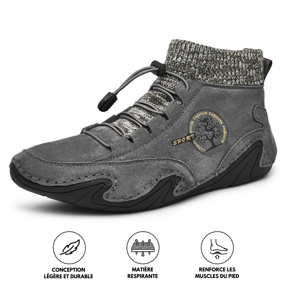 Ezra Expert - Chaussures d'hiver confortables en cuir pour l'extérieur