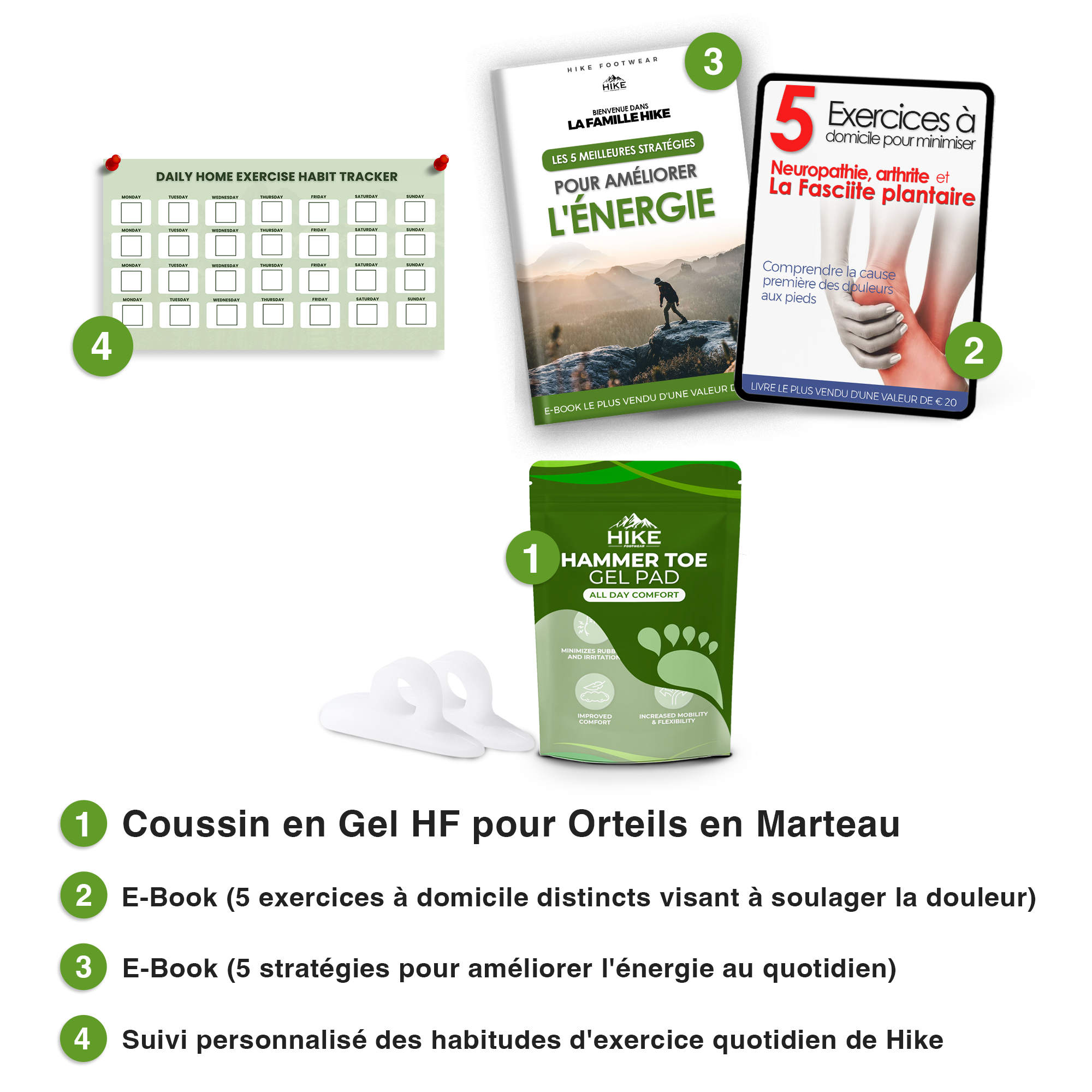 Coussin en Gel HF pour Orteils en Marteau - Alignement des Orteils et Soulagement de la Douleur