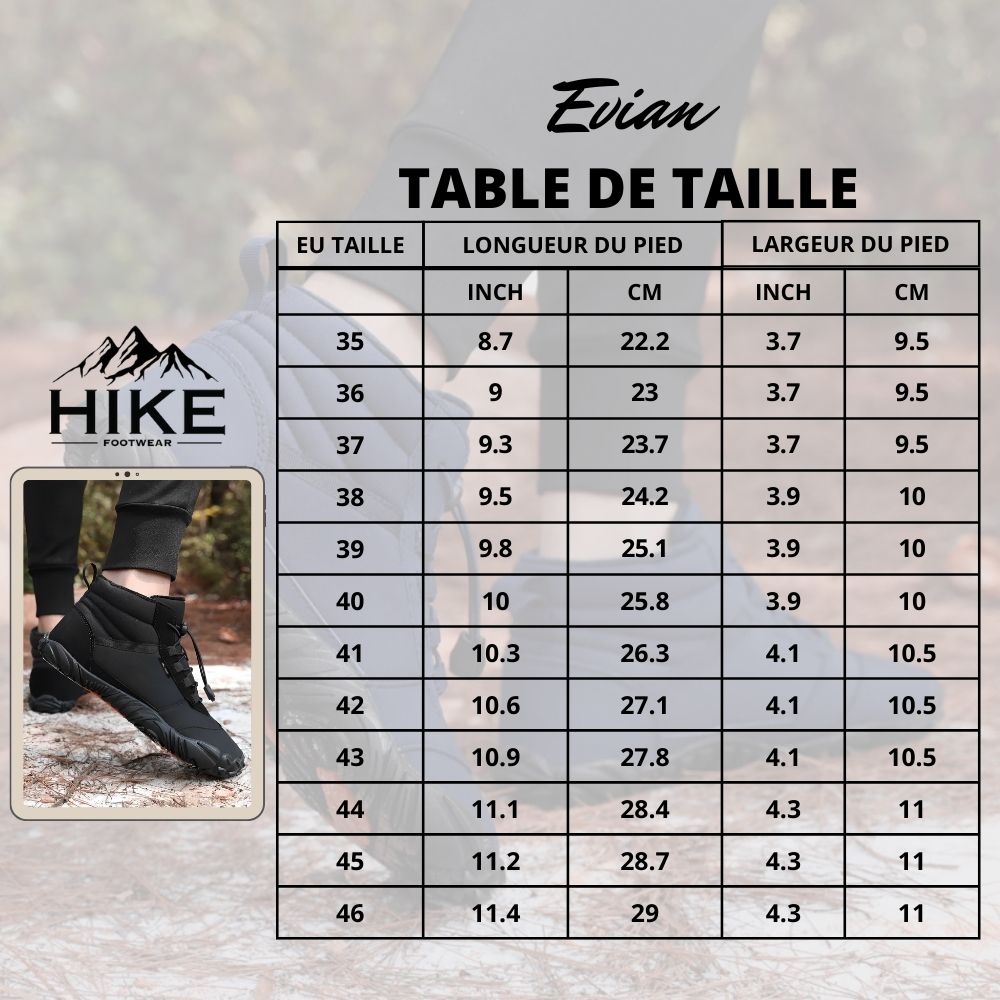 Evian Master - Chaussure pieds nus antidérapante et universelle pour l'hiver