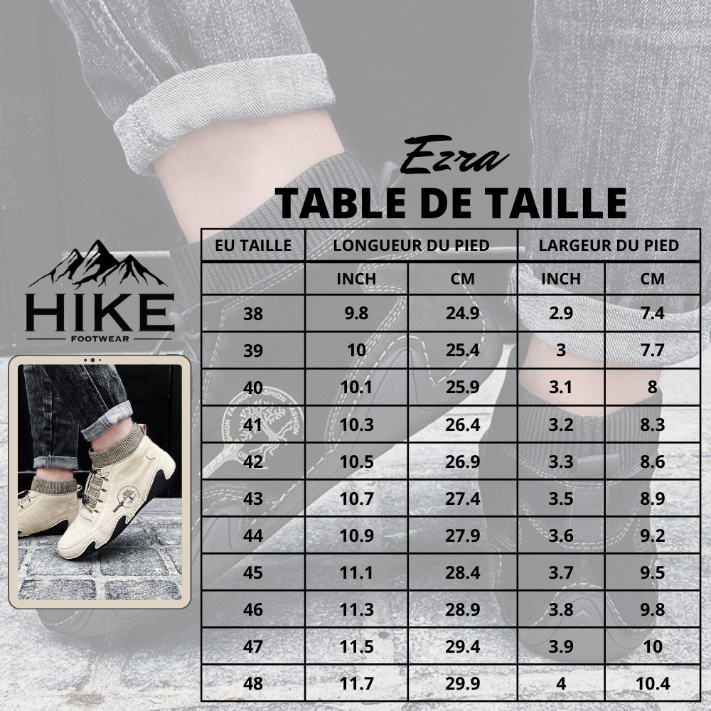 Ezra Expert - Chaussures d'hiver confortables en cuir pour l'extérieur