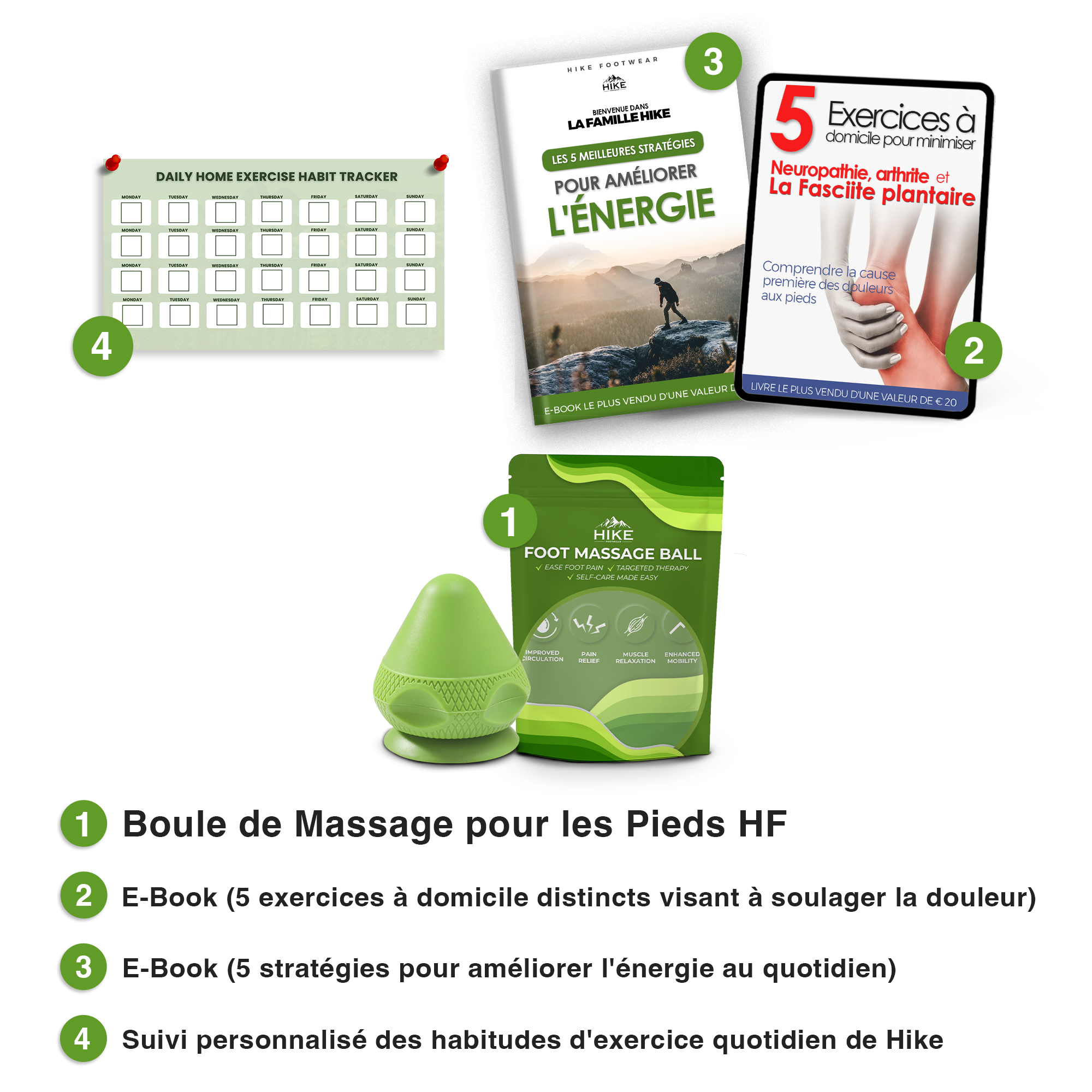 Boule de Massage pour les Pieds HF - Pour la Relaxation des Pieds et le Soulagement de l'Inconfort