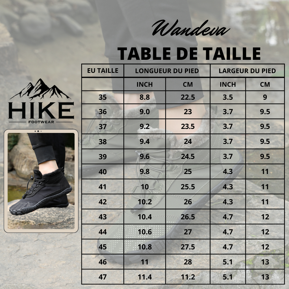 Wandeva Flex - Chaussure pieds nus antidérapante et universelle pour l'hiver