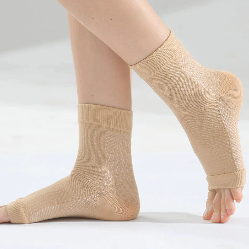 ProFlex Chaussette de Compression - Chaussettes de compression à bout ouvert pour le soulagement de la douleur au pied